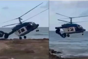 இரண்டு துண்டாகி விழுந்து நொருங்கிய ஹெலிகாப்டர் ; 5 பேர் பலி்; அதிர்ச்சி தரும் காணொளி