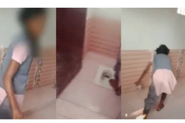 பள்ளியில் கழிவறையை சுத்தம் செய்த மாணவி - வெளியான அதிர்ச்சி வீடியோ