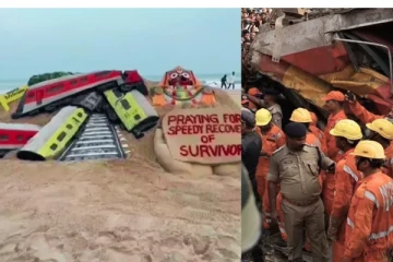 நாட்டையே உலுக்கிய ஒடிசா ரயில் விபத்து - மணல் சிற்பத்தில் அஞ்சலி செலுத்தும் இளைஞன்!