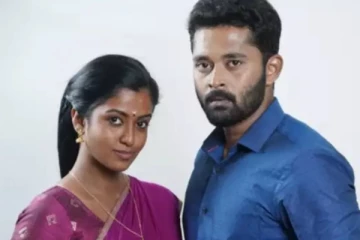 இரு மகள்களுடன் பாரதி கண்ணம்மா சீரியல் நடிகர், நடிகை - அழகிய குடும்பம