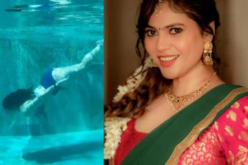 நீச்சல் குளத்தில் நடிகை ஷெரின்!! வீடியோ..