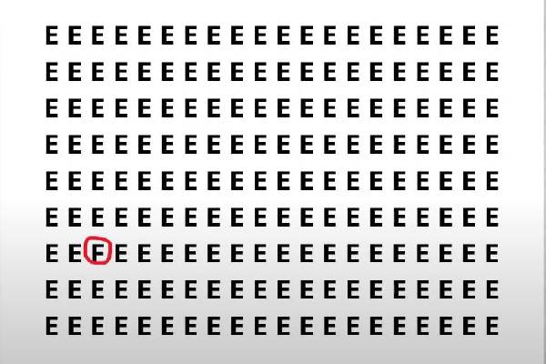 E-களுக்கு மத்தியில் மறைந்திருக்கும் F எங்கே உள்ளது? | Can You Spot The F Hidden Among The In 7 Seconds