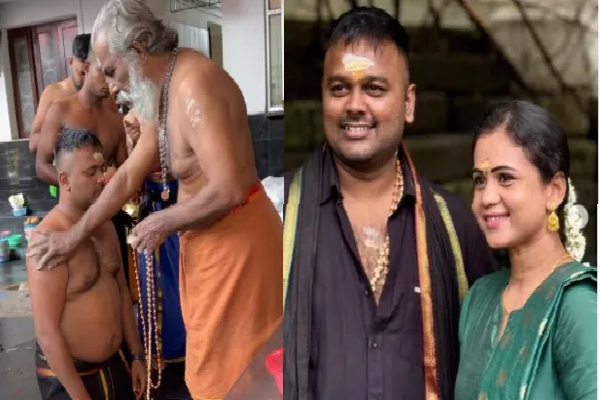 ஐயப்பனுக்கு மாலை அணிந்த ஹுசைன்; குவிந்த விமர்சனம் - மணிமேகலை பதிலடி! | Hussain Ayyappan Mala For Wife Manimegalai Viral