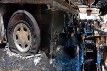 யாழிலிருந்து புறப்பட்ட அதி சொகுசு பேருந்து நீர்கொழும்பில் எரிந்து நாசம்! (படங்கள்)