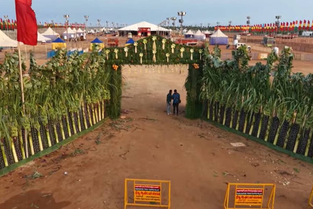 தாராபும் பொதுக் கூட்டத்தில் முதல்வர் விஜய் பரப்புரை.., பிரமாண்ட ஏற்பாடுகள் தீவிரம் | Chief Minister Vijay At Dharapuram Public Meeting