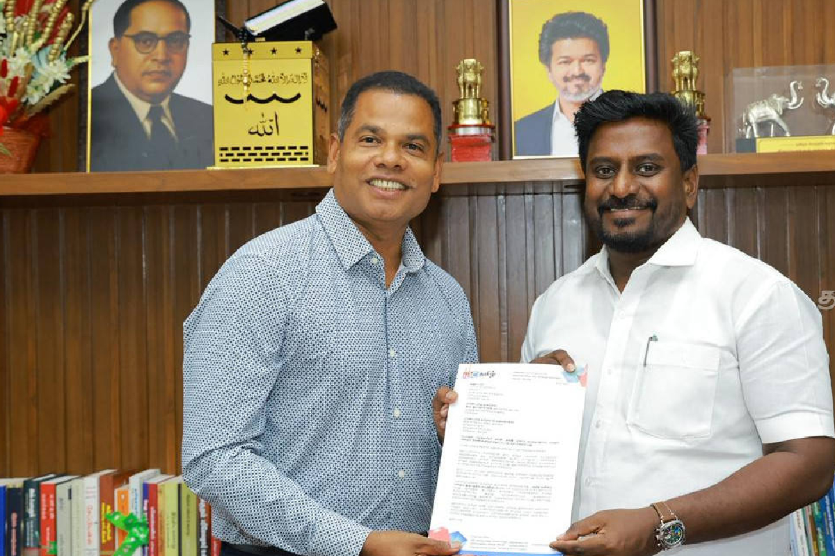 புலம்பெயர் தொழிலதிபர் கந்தையா பாஸ்கரன் - தமிழ்நாடு அமைச்சர் ராஜ்மோகன் சந்திப்பு | Ibc Kandiah Baskaran Meets Tvk Minister Rajmohan