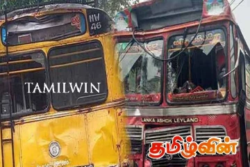 இரண்டு பேருந்துகள் ஒன்றுடன் ஒன்று மோதி விபத்து : 18 பேர் வைத்தியசாலையில் அனுமதி