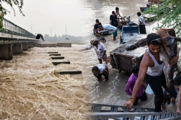 தத்தளிக்கும் தலைநகர் டெல்லி..தவிக்கும் மக்கள் - யமுனை நதியில் கடும் வெள்ளப்பெருக்கு