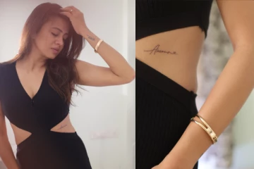 VJ அஞ்சனா தனது புது டாட்டூவை காட்டி கிளாமர் போஸ்