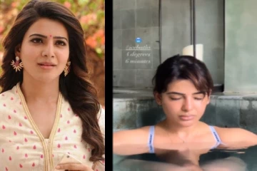 நடுங்கும் 4 டிகிரி குளிரில் ஐஸ் தண்ணீரில் 6 நிமிடம் நின்ற சமந்தா: ஷாக்கான ரசிகர்கள்