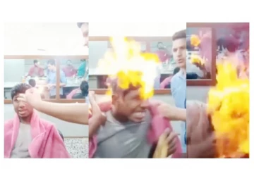 தலைமுடி வெட்ட போனவருக்கு நேர்ந்த கதியை பாருங்க... ஒரு நொடி பதற வைத்த வீடியோ வைரல்