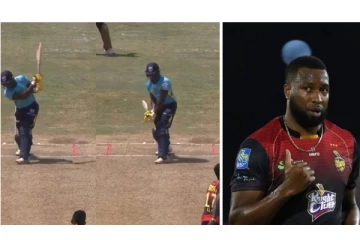 ஒரே அடி தான்...சிக்ஸர் அடித்துவிட்டு கெத்து காட்டிய வீரர்! மிரண்டு போன பொல்லார்ட்: வைரலாகும் வீடியோ