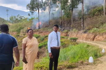 சிவனொளிபாத மலைப்பகுதியில் பாரிய தீ ; 30 ஏக்கர் காடு எரிந்து நாசம்