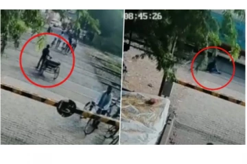 ரயில் தண்டவாளத்தை கடக்க முயன்ற ரிக்ஷாக்காரர் - ஒரு நொடியில் உயிர் தப்பிய அதிசயம்... - வைரலாகும் அதிர்ச்சி வீடியோ