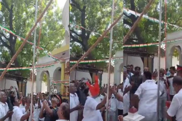 கொடி ஏற்றும் போது கீழே விழுந்த தேசிய கொடி! அடிக்க கை ஓங்கிய திமுக எம்.எல்.ஏ