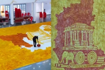 மசாலாப் பொருட்களால் உருவான பிரம்மாண்ட ஓவியம் - உலக சாதனை படைத்த இந்தியக் கலைஞர்!