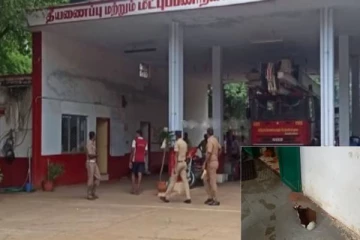 தீயணைப்பு நிலையத்தில் வெடித்து சிதறிய ஆக்சிஜன் சிலிண்டர் - படுகாயம் அடைந்த அதிகாரிகள்