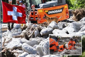 சுவிட்சர்லாந்தில் நிலச்சரிவில் சிக்கி காணாமல் போயுள்ள மூவர்: மீட்பு பணிகள் தீவிரம்