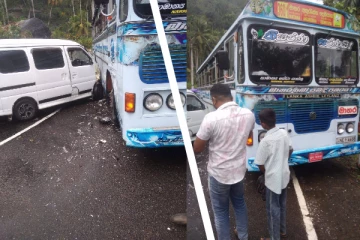 மாத்தறை - தெனியாய வீதியில் பேருந்துடன் வேன் ஒன்று மோதி விபத்து