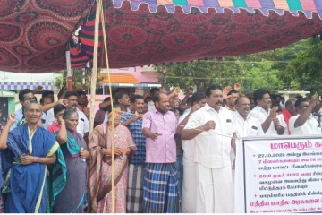 இராமேஸ்வரத்தில் கடற்தொழிலாளர்களையும் படகுகளையும் விடுவிக்க வலியுறுத்தி கண்டன ஆர்ப்பாட்டம் (Video)