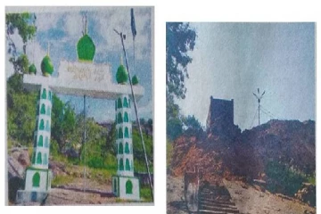 இடித்து தரைமட்டமாக்கப்பட்டுள்ள கூரகல தப்தர் ஜெய்லானியின் நுழைவாயில் மினாராக்கள் (PHOTO)