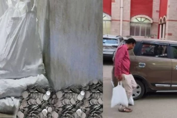 மனைவிக்கு 2 லட்சம் ஜீவனாம்சம் - 20 மூட்டைகளில் நாணயங்களை கொண்டு வந்த கணவர்