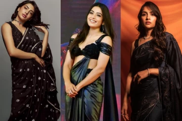 கருப்பு தான் எனக்கு புடிச்ச கலரு.. சமந்தா முதல் ருக்மிணி வரை கருப்பு சேலையில் எடுத்த புகைப்படங்கள்