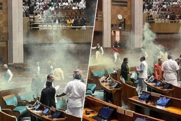 இந்திய நாடாளுமன்றத்துக்குள் திடீர் பதற்றம்: தப்பியோடிய உறுப்பினர்கள்: களேபரமான அவை (காணொளி)