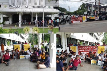 யாழ் பல்கலைக்கழக கல்வி சாரா ஊழியர்கள் கவனயீர்ப்பு போராட்டம்!