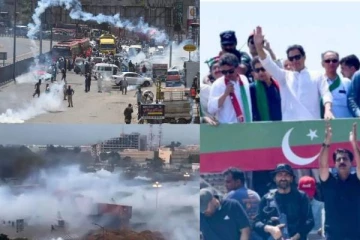 மெட்ரோ ரயில்நிலையத்திற்கு தீ! இம்ரான் கான் பேரணியில் வெடித்த வன்முறை.. கலவரபூமியான பாகிஸ்தான் தலைநகர்