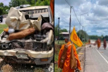 11 வயது சிறுவன் செலுத்திய கெப் வண்டி மோதியதில் 8 தேரர்கள் உயிரிழப்பு