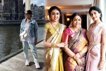 மகளுடன் மாடர்ன் உடையில் சரண்யா பொன்வண்ணன்: ஹீரோயினை போல் எப்படி வளர்ந்துட்டாக...