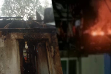 லயன் குடியிருப்பில் திடீரெனப் பரவிய தீ : 3 வீடுகள் சேதம்