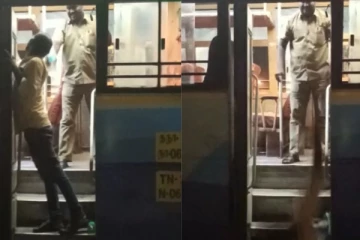 போதையில் அடம்பிடித்த ஆசாமி - பஸ்சில் இருந்து கீழே தள்ளிய கண்டக்டர்!