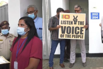 ஐ.நா அலுவலகத்தில் கடிதம் சமர்ப்பித்துள்ள காலிமுகத்திடல் போராட்டக்கள அமைப்பின் உறுப்பினர்கள்