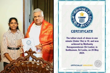 கின்னஸ் உலக சாதனையில் இடம்பிடித்துள்ள சாவகச்சேரி இந்துக் கல்லூரி மாணவி