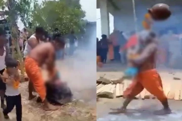 குழந்தையை கொதிக்கும் பாலில் மூழ்கடித்த சாமியார்; பதற வைக்கும் வீடியோ