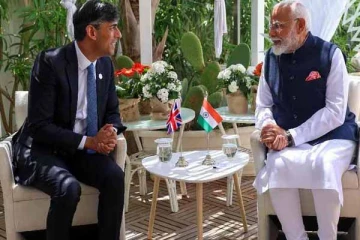 பிரிட்டன் பிரதமர் ரிஷி சுனக்- இந்திய பிரதமர் மோடி சந்திப்பு