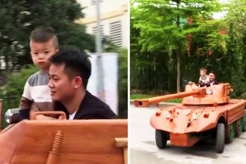 மகனுக்காக பீரங்கி செய்த தந்தை....வைரலாகும் காணொளி