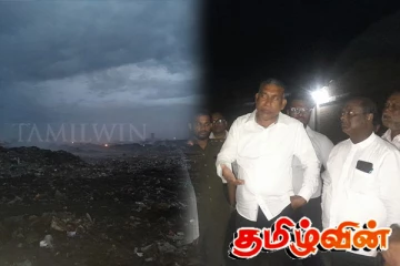மன்னார் - தலைமன்னார் பிரதான வீதியில் பற்றி எறியும் குப்பை மேடு: மக்கள் பாதிப்பு