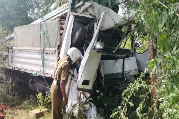 வேக கட்டுப்பாட்டை இழந்த கென்டர் வாகனம்; இருவருக்கு நேர்ந்த கதி
