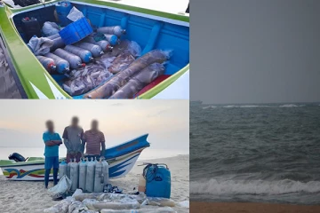 கடல் அட்டைகளை பிடித்த மூவர் கடற்படையினரால் கைது(Photos)