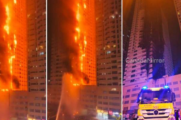 அடுக்குமாடி குடியிருப்புக் கட்டடமொன்றில் நேற்றிரவு பாரிய தீ | A Massive Fire Broke Out In An Apartment Uae