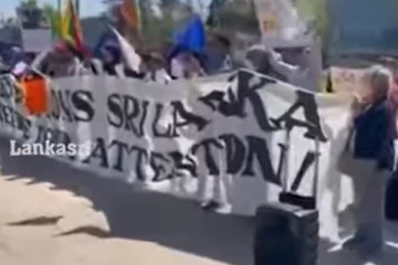 ராஜபக்சவினருக்கு எதிராக ஜெனீவாவில் குழுமிய சிங்கள மக்கள்  (video)