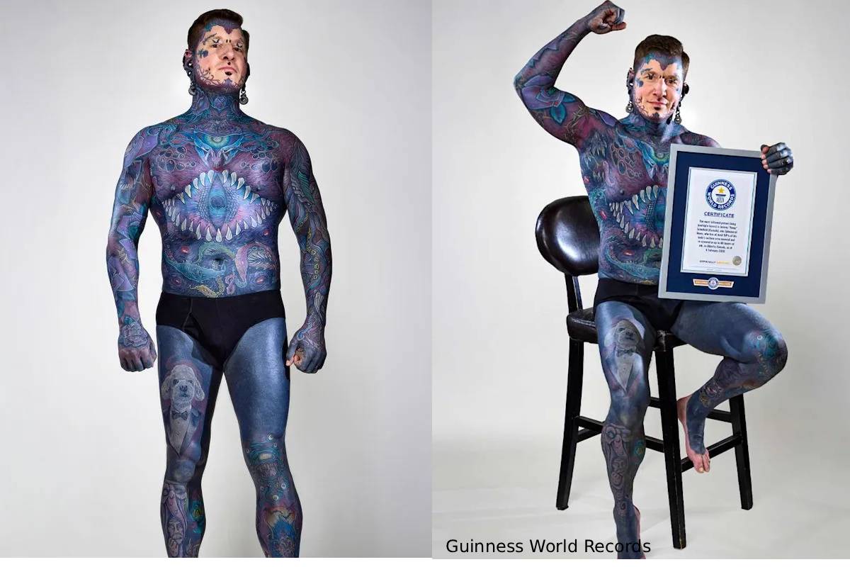 Canadian remy holds unique tattoo world record
