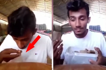 இதோ இனி புண்ணாக்கு சாப்பிடுங்கள்! புண்ணாக்கு சாப்பிட்டு கோட்டாபய மீது கோபத்தை வெளிப்படுத்திய இளைஞர்