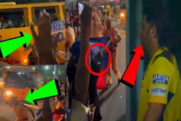 தோனியை வம்புக்கு இழுத்த RCB ரசிகர்கள்; CSK வீரர்கள் முன்பு அடாவடி ஆட்டம் - viral வீடியோ!