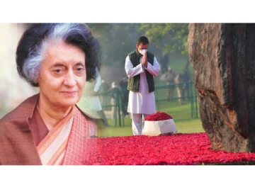 இந்திரா காந்தியின் 37-வது நினைவு நாள் - நினைவிடத்தில் ராகுல் காந்தி மலர்தூவி மரியாதை