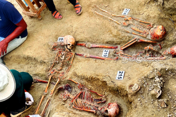செம்மணியில் இரு என்புகூட்டிற்கு மேலாக ஒரு என்பு கூடு அடையாளம் | One Bone Mark Above Two Bones Chemmani