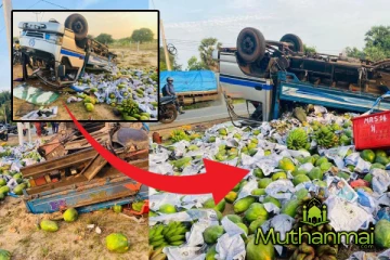 சம்மாந்துறையில் தடம்புரண்ட டிப்பர்